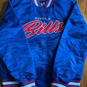 NWT Ladies Buffalo Bills Satin Varsity Jacket Tackle Twill Size Medium